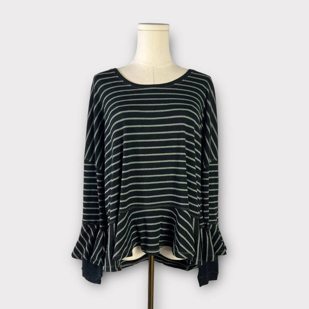 Free People Round About Striped Knit Oversized Top Medium
